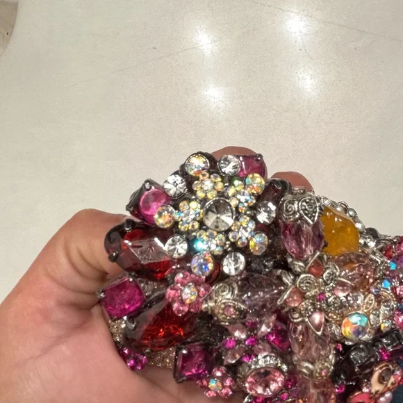 Vintage Vibrant Pink and Silver Rhinestone Bling Belt Buckle - Picture 8 of 8